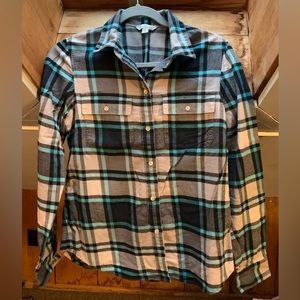 LL Bean Signature button up flannel shirt size 8